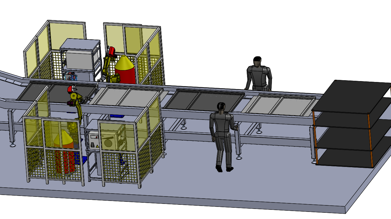 电动床框架机器人自动化流水线焊接3D模型