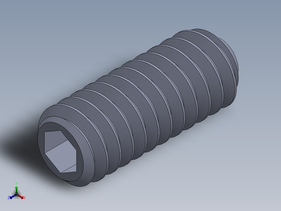 UNC 平头紧定螺钉-UNC SET SCREW 5-40 x0.3125.SLDPRT正等轴测图