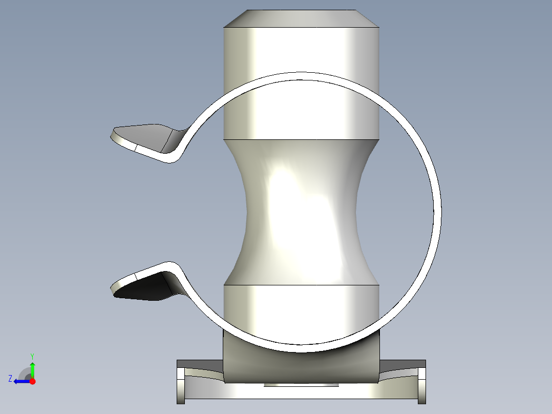 折疊彈片梢10.(B)-3D多系列多零件图纸模型右视图