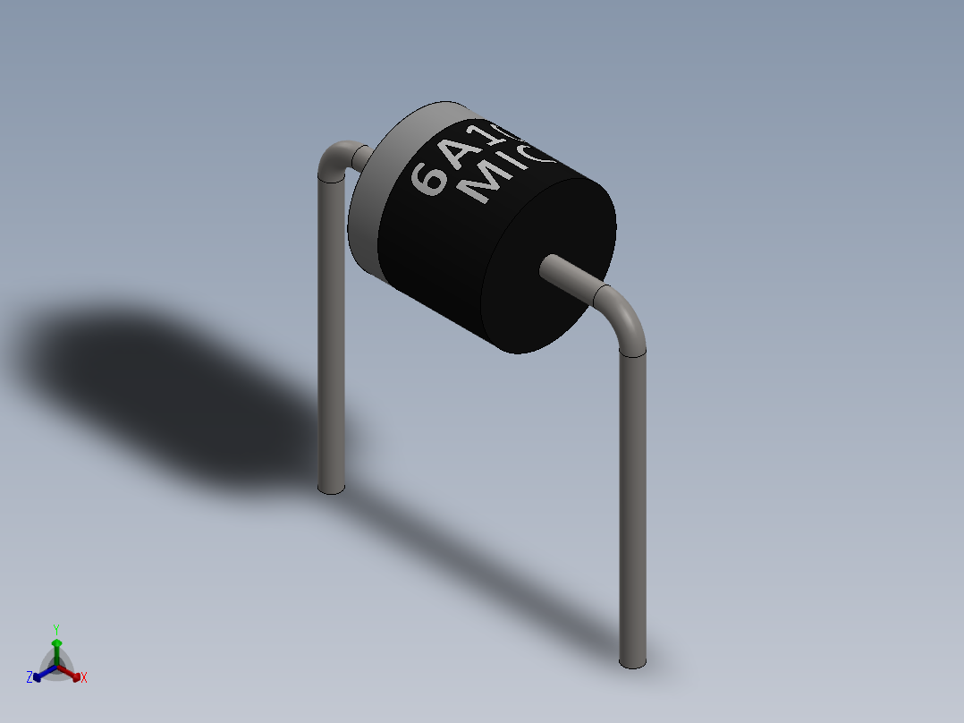 电容器 二极管 电阻器-Rectifier Diode 6A10正等轴测图