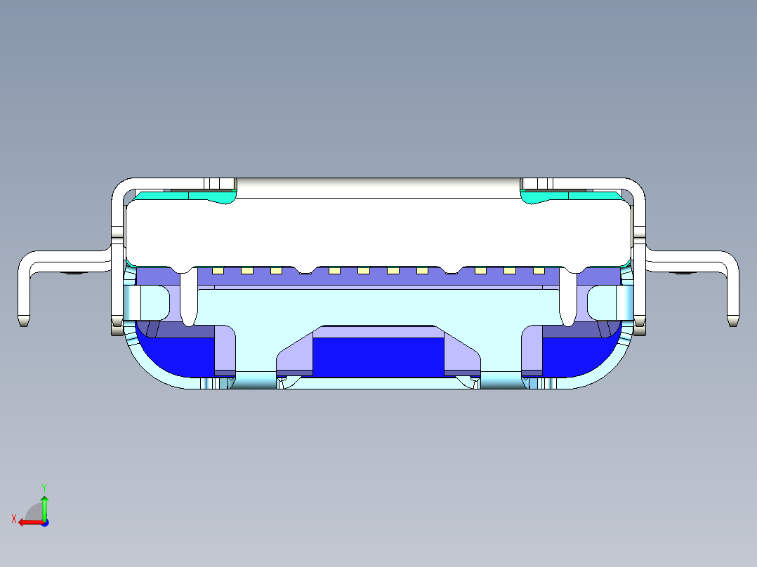 USB型沉头插头后视图