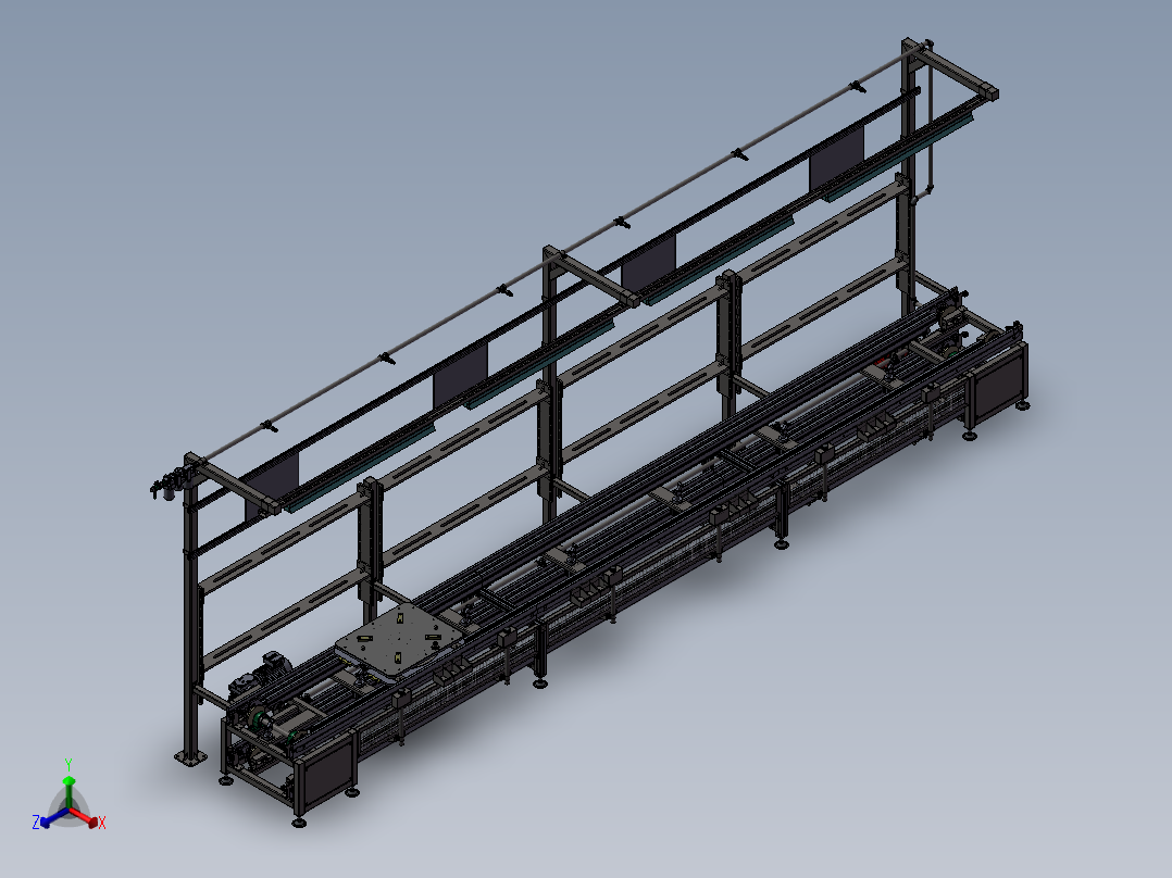 倍速链组装线 回流倍速链流水线3D图纸正等轴测图