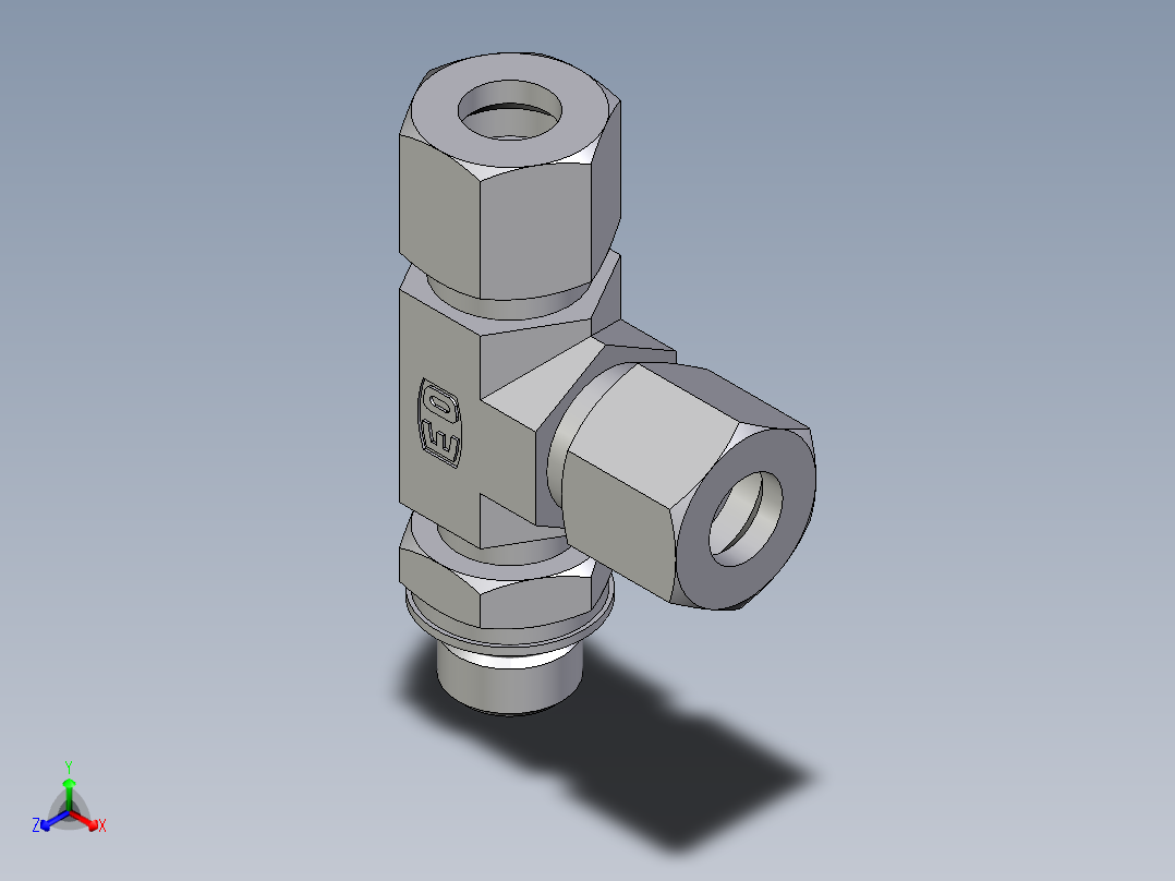 卡套式工业通用硬管接头EO_Adjustable_locknut_run_tee_LEE10ZLMORCF
