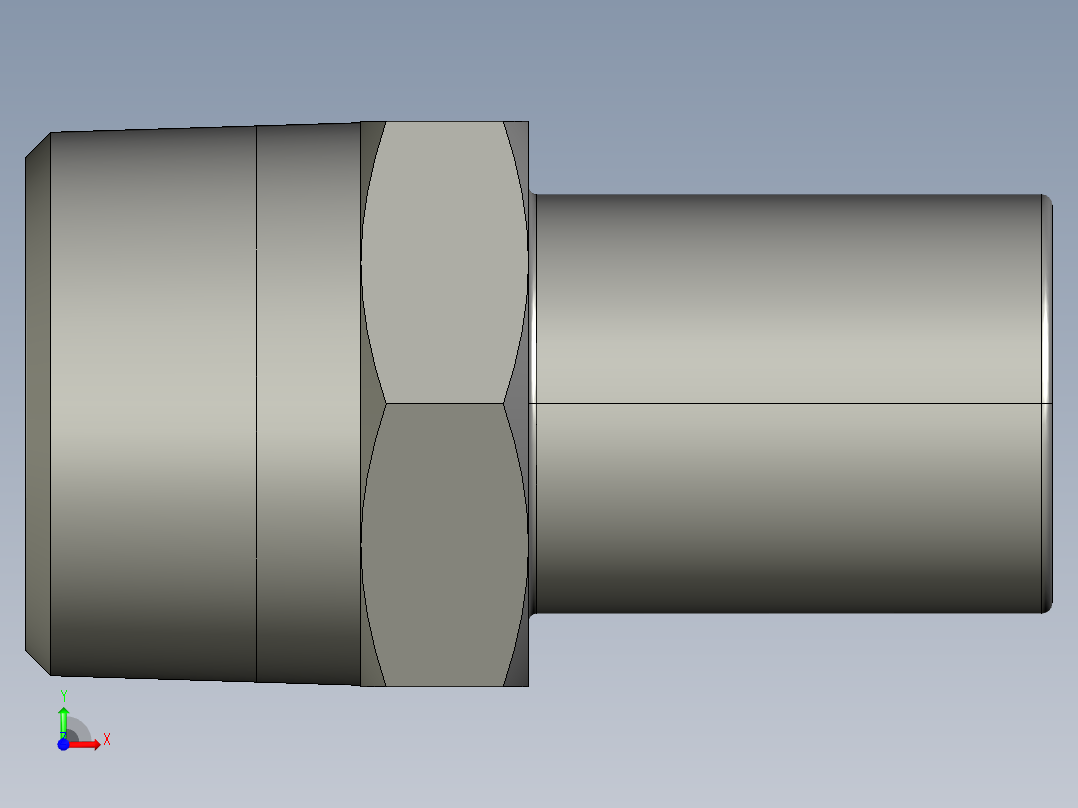 软管与硬管连接用工业通用接头0120_20_27前视图
