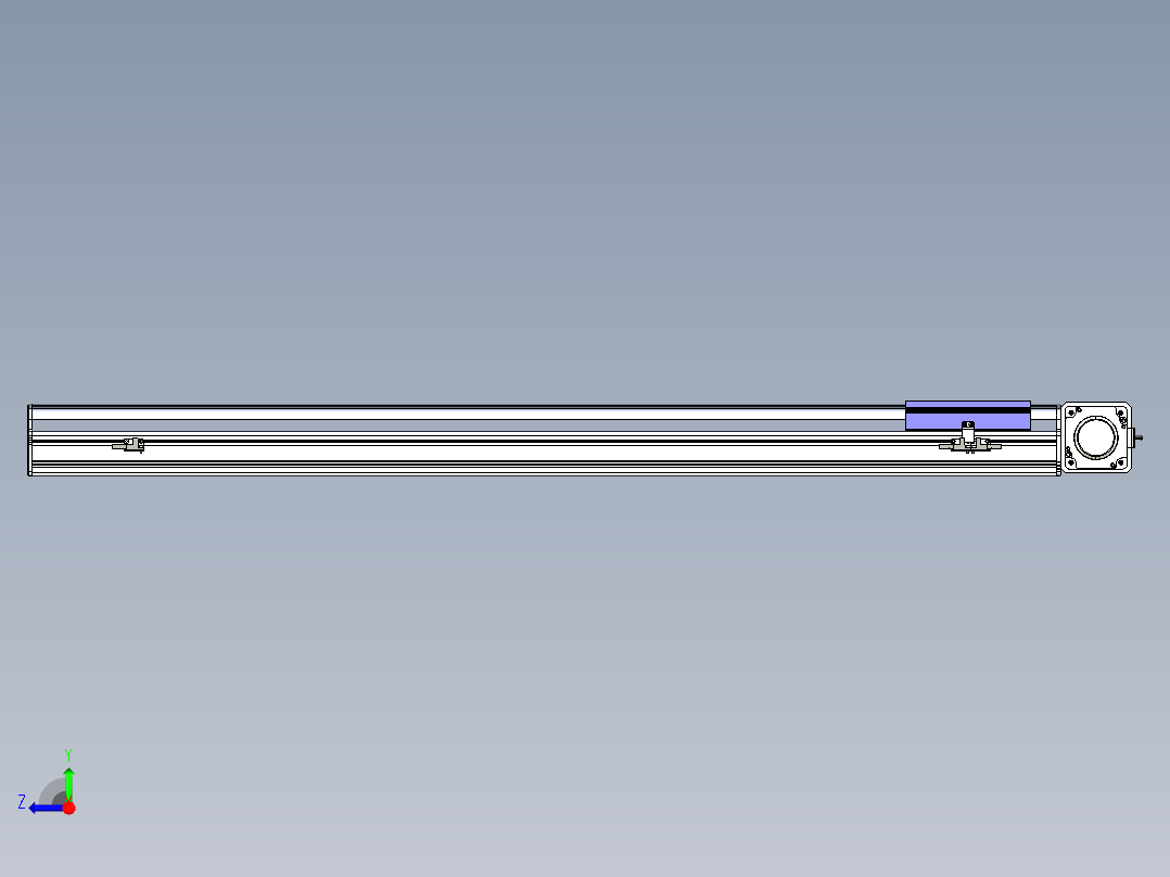 同步带滑台-半封闭B17-L100-S1050-R-P75-D3-N3右视图