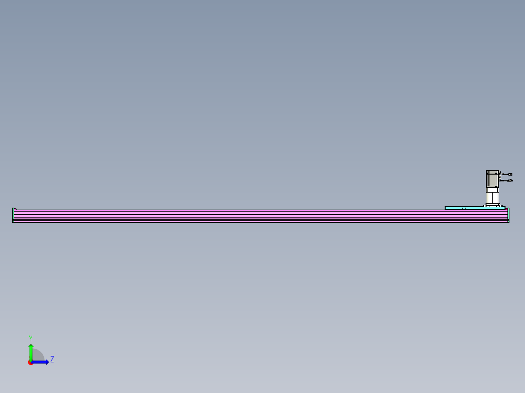 东锦齿条传动DH210G-L167-S2700-BU-减速机+P750W左视图