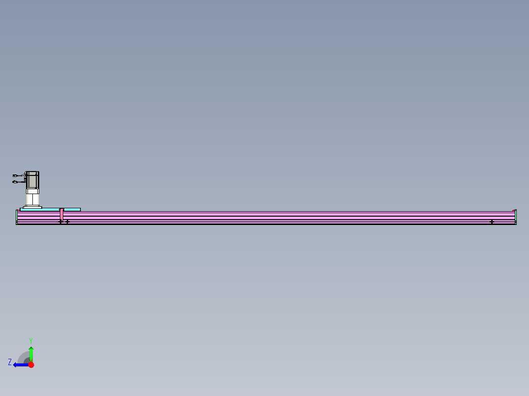 东锦齿条传动DH210G-L167-S2700-BU-减速机+P750W右视图
