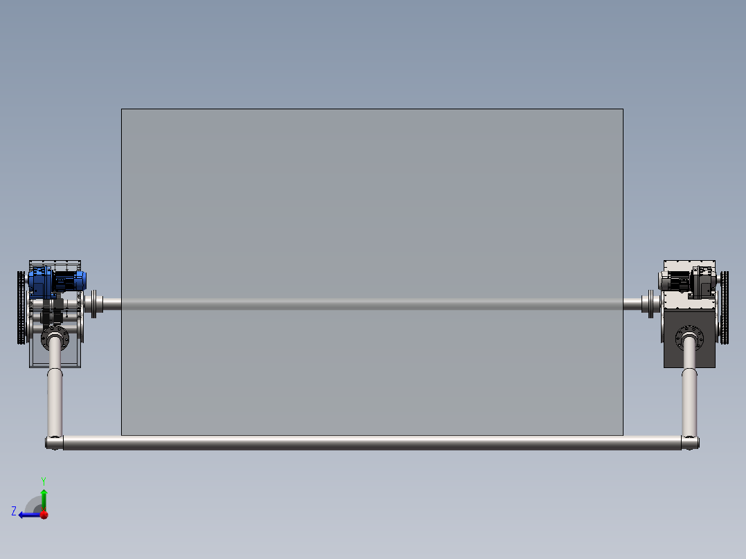 大棚卷帘机设计含三维二维说明书右视图