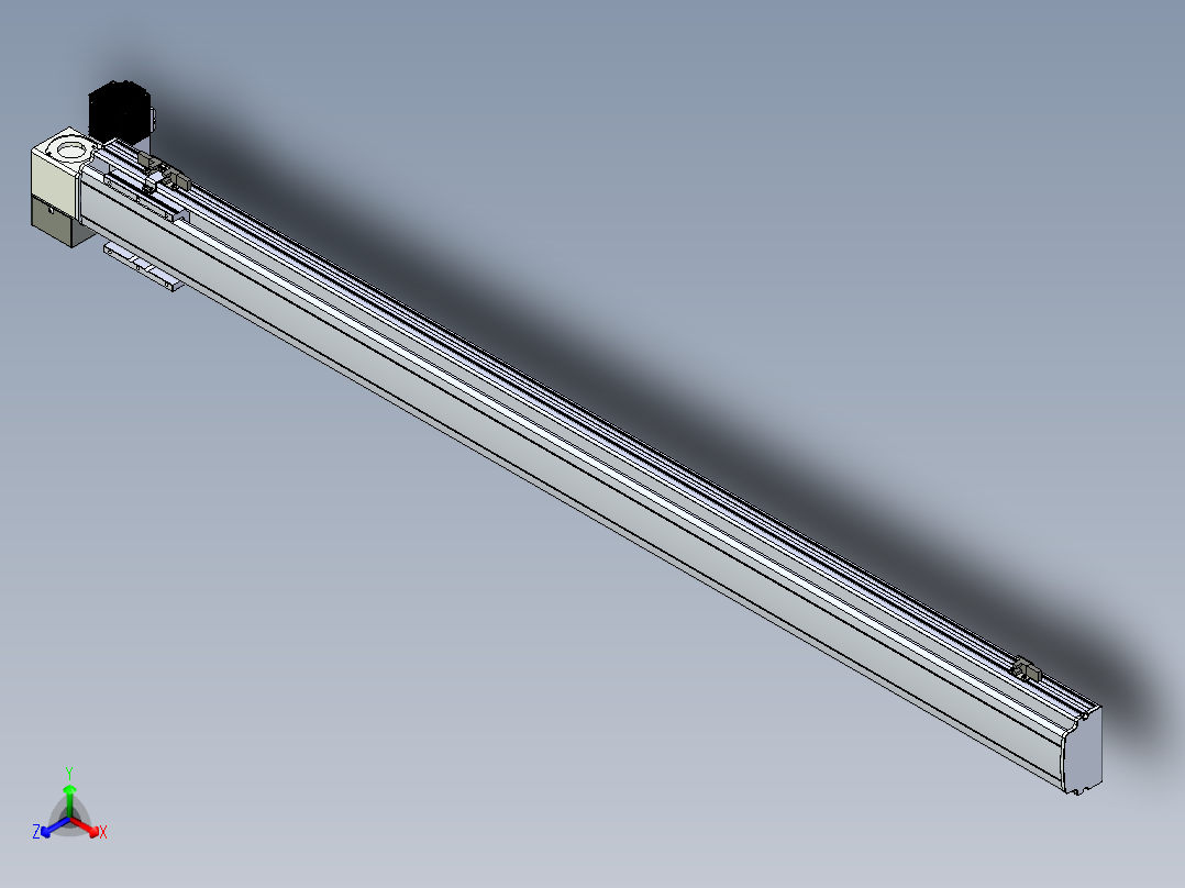 同步带滑台-半封闭B10H-L45-S1350-LD-P40-D3正等轴测图