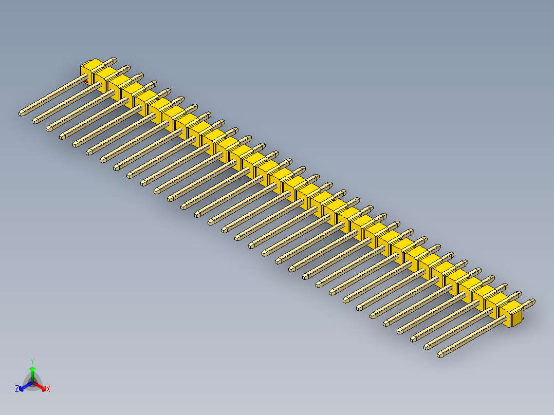 彩色公头100mil（2.54mm）系列-DS1021_yellow_1x32p_100mil_Type5_rev1.0