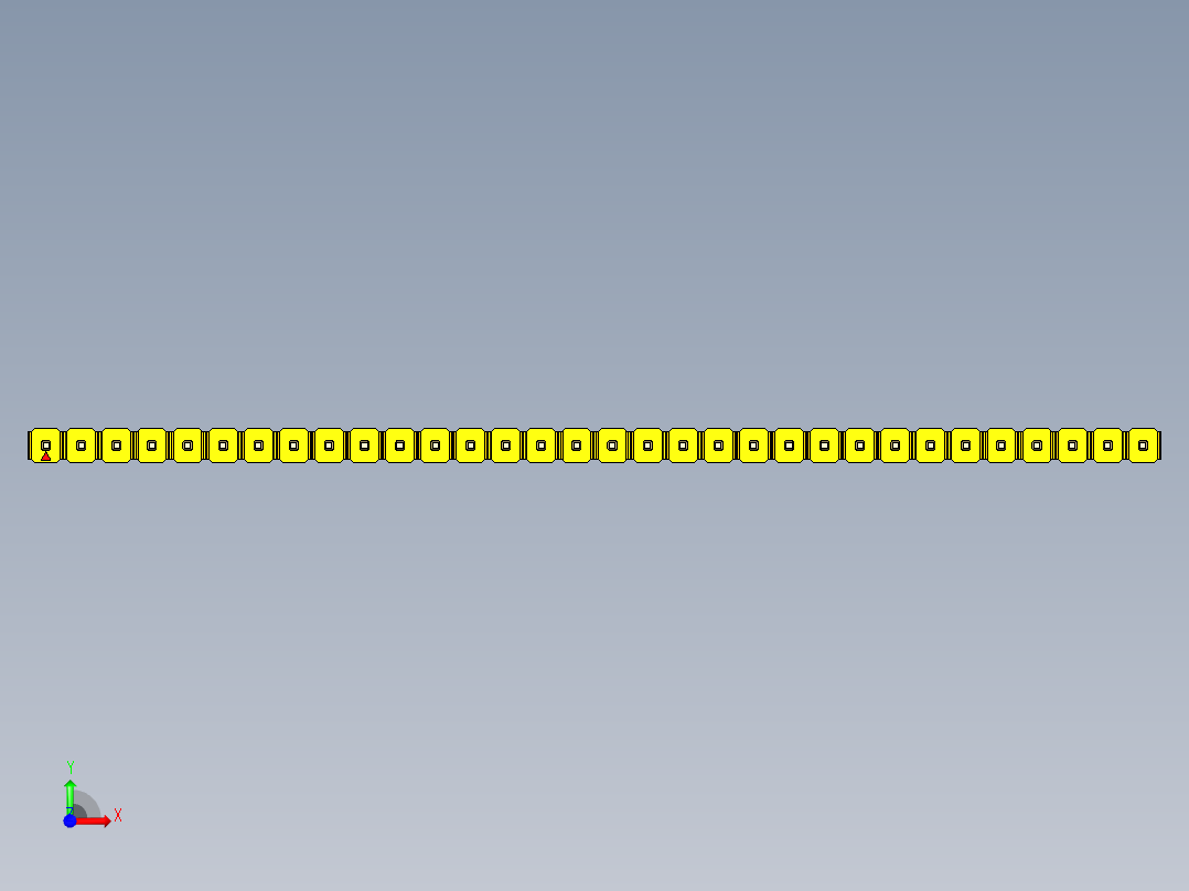 彩色公头100mil（2.54mm）系列-DS1021_yellow_1x32p_100mil_Type5_rev1.0前视图