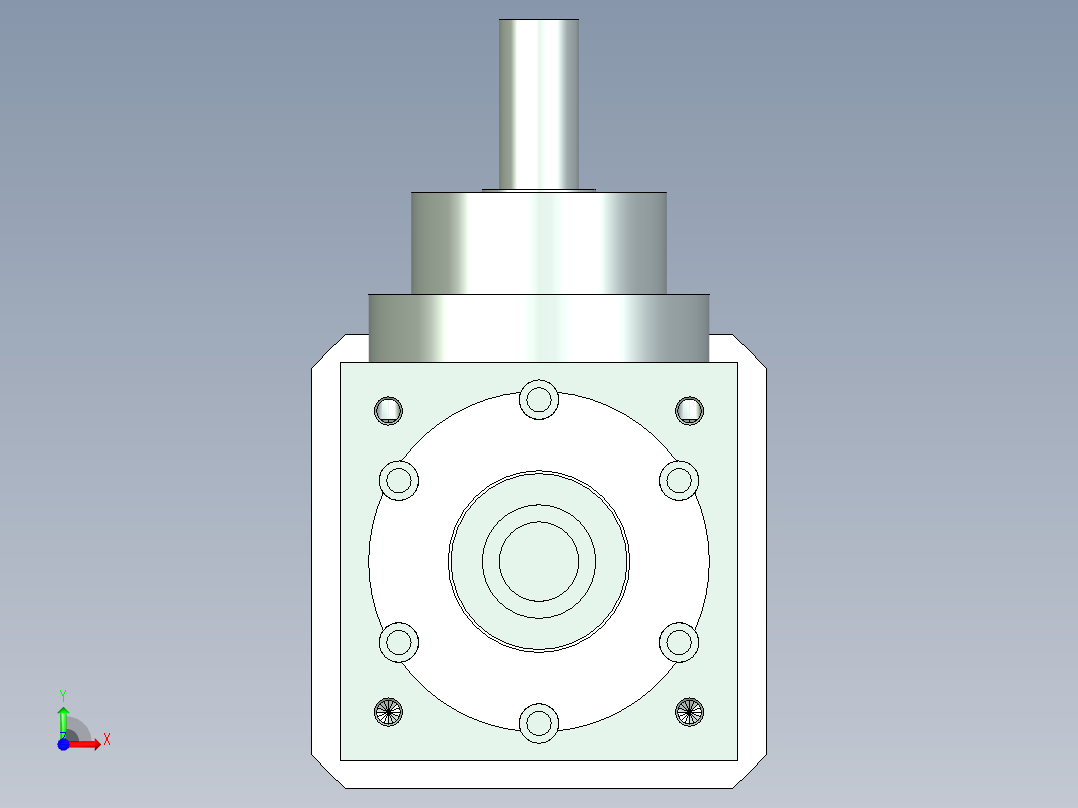 换向器PW70垂直输出-1 19-70-90-M6前视图