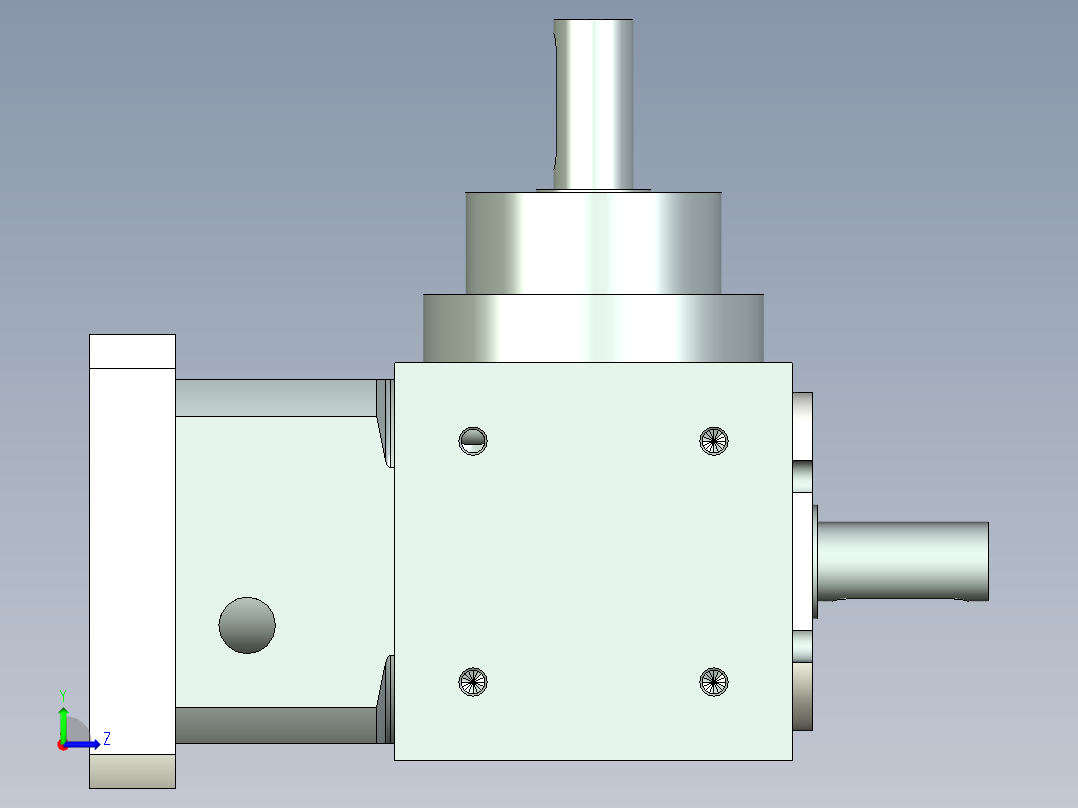 换向器PW70垂直输出-1 19-70-90-M6左视图