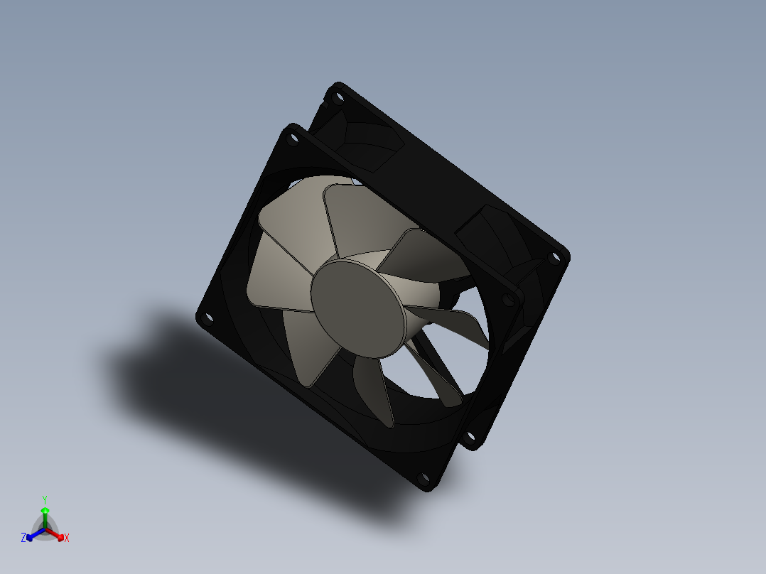 PC+风扇正等轴测图