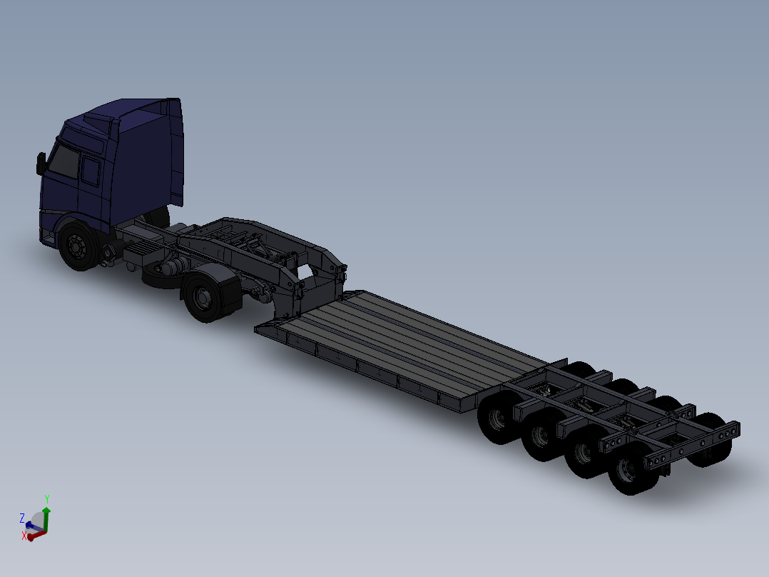 100吨卡车平板三维模型设计