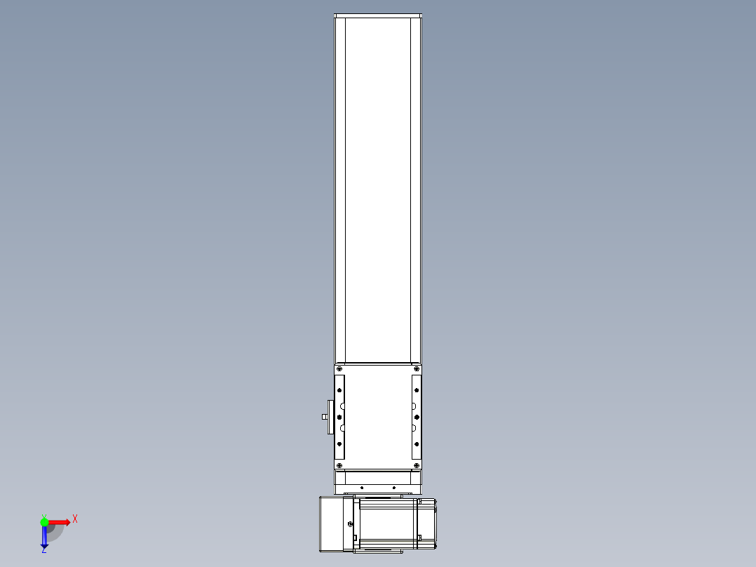 同步带全封闭直线模组TPA-HCB-105D-90-L350-LU-C-P20-N3俯视图