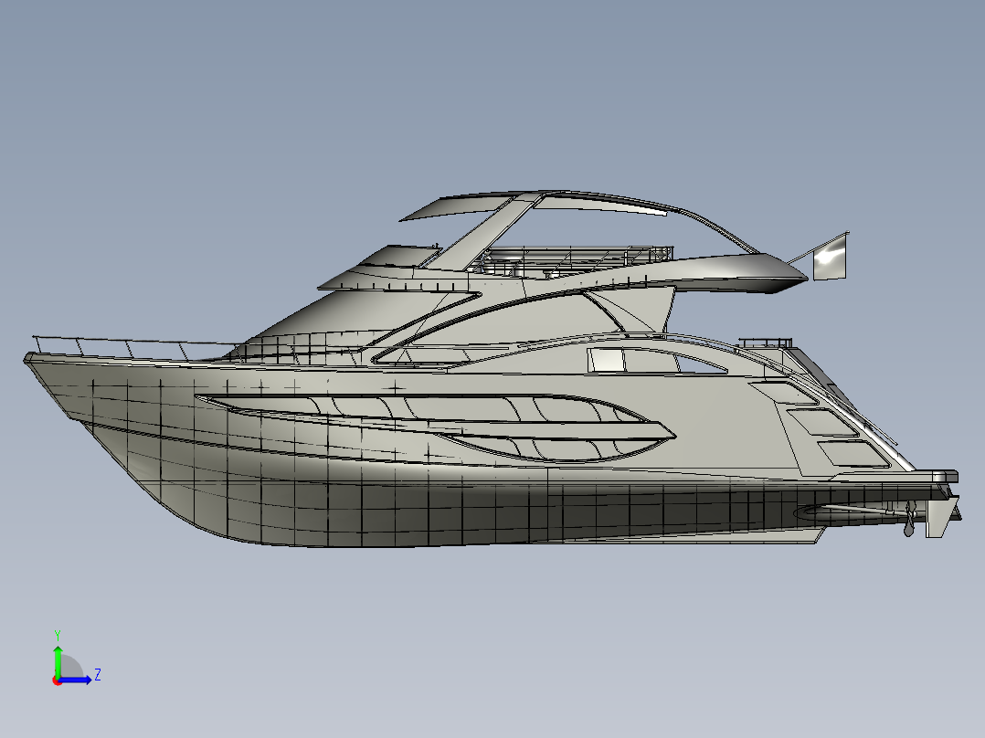 24米长游艇_STEP左视图