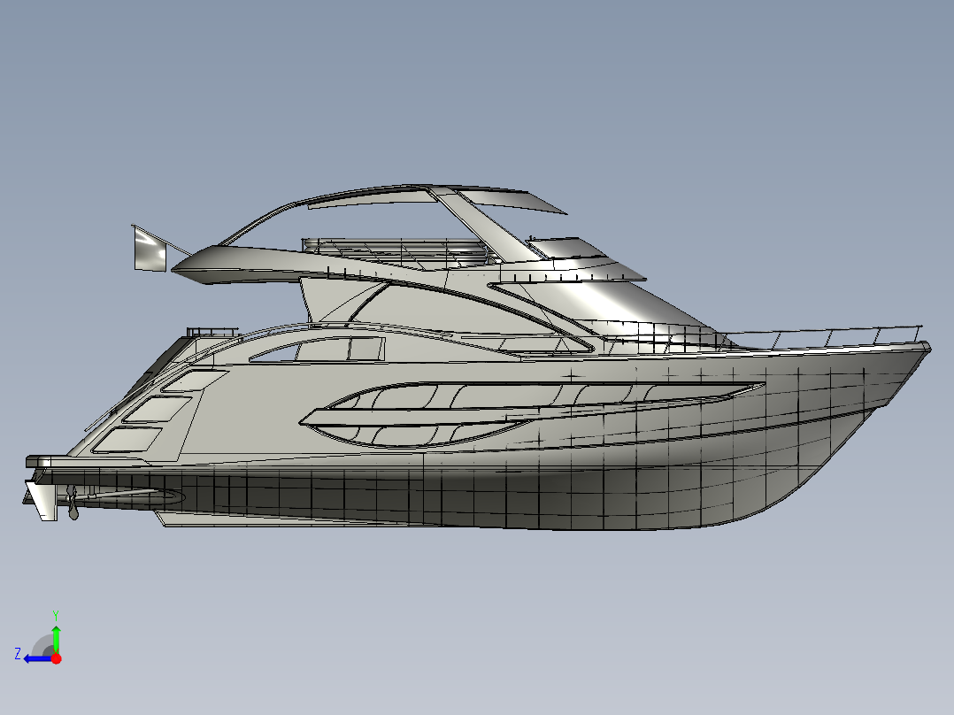 24米长游艇_STEP右视图
