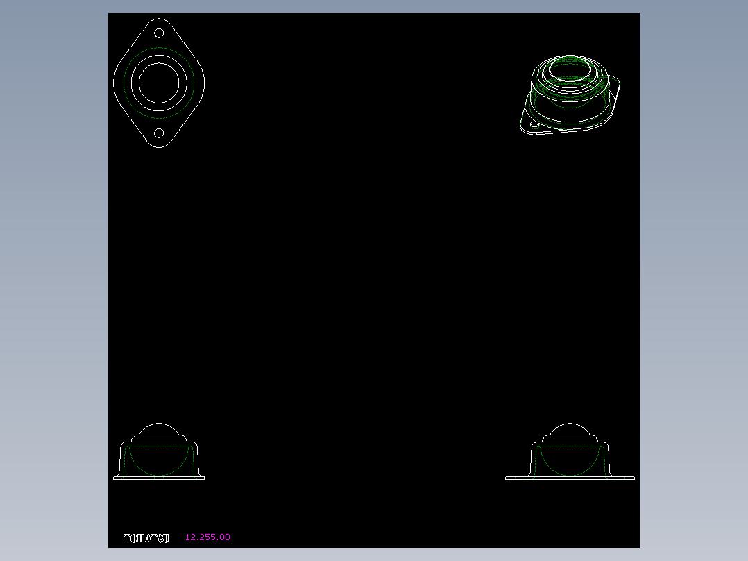 萬向滾珠12-2D多系列多零件图纸模型