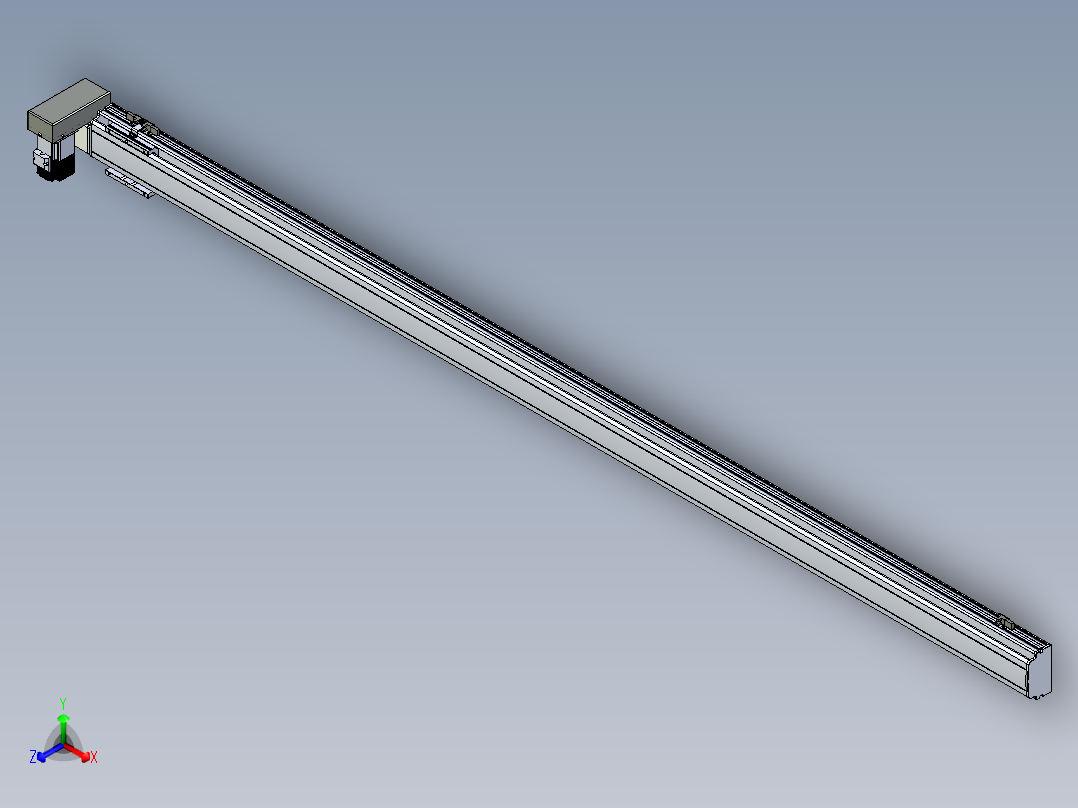 同步带滑台-半封闭B10H-L45-S2200-RU-P40-D3正等轴测图