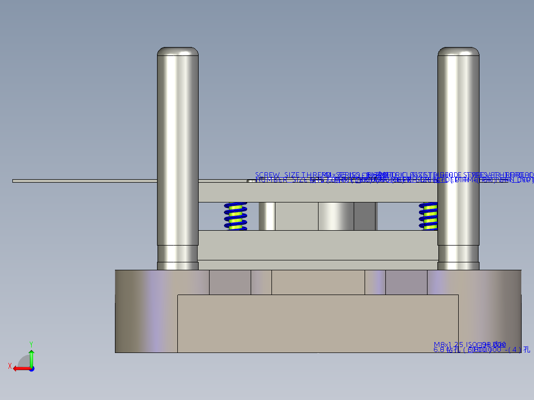 Q129-菱形固定板（垫片）冲压复合模具设计【三维proe】后视图