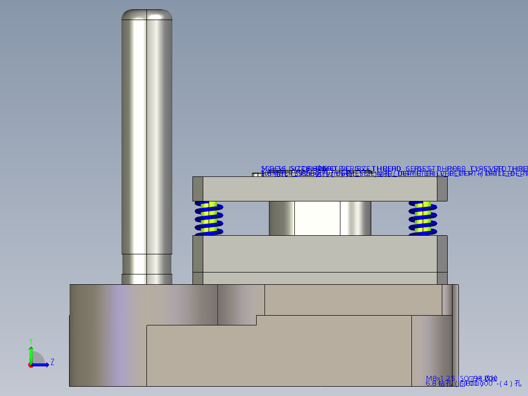Q129-菱形固定板（垫片）冲压复合模具设计【三维proe】左视图