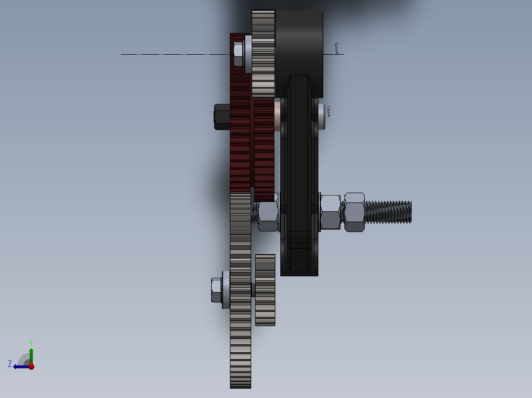 Colchester 2000（胜利） 更换齿轮和支架右视图
