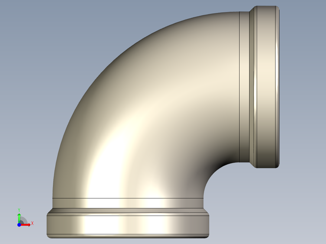 90弯头G 1不锈钢前视图
