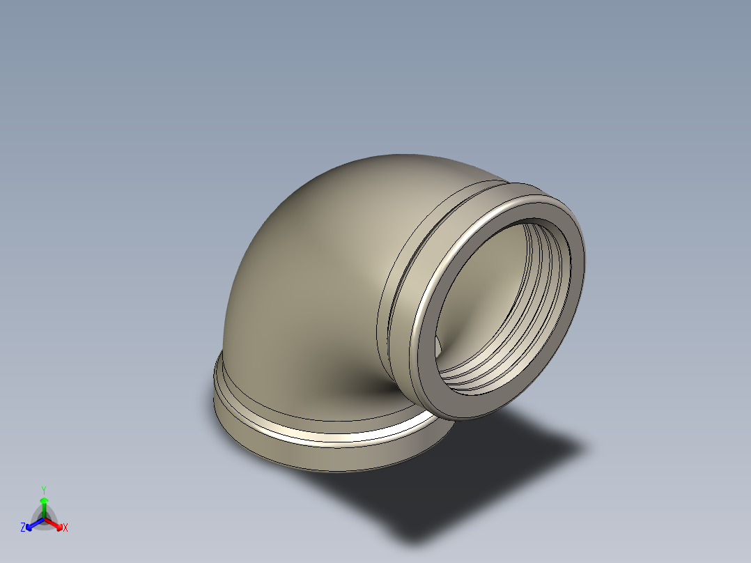 90弯头G 1不锈钢正等轴测图