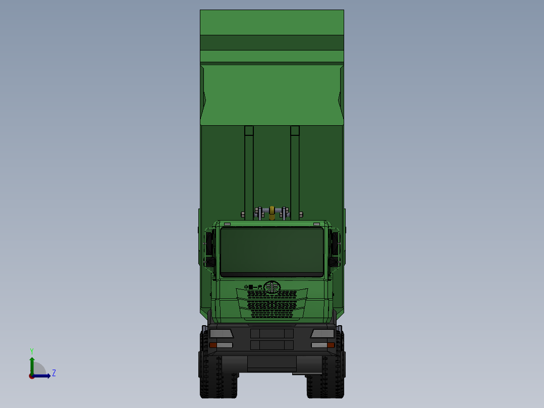 矿用自卸车车厢和举升机构设计（含三维SW+CAD图+说明书）左视图