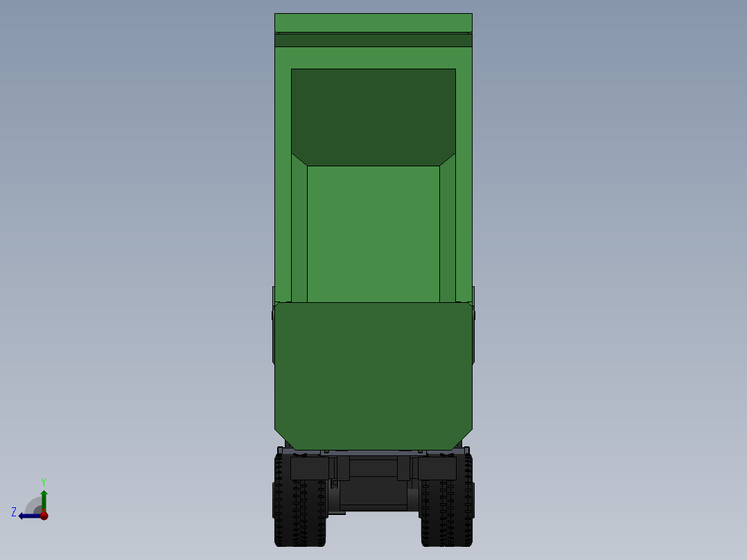 矿用自卸车车厢和举升机构设计（含三维SW+CAD图+说明书）右视图
