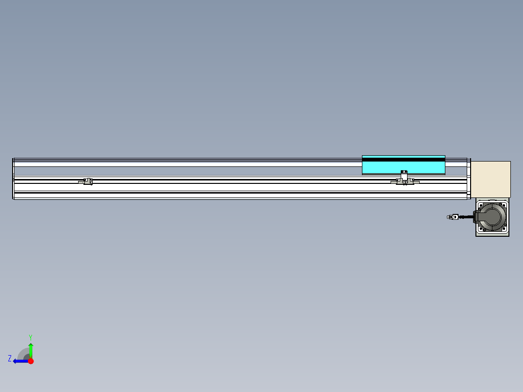 同步带滑台-半封闭B22H-L100-C-S850-LD-P75-D3-N5右视图