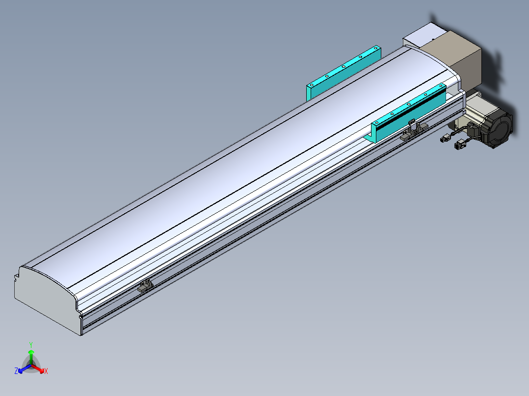 同步带滑台-半封闭B22H-L100-C-S850-LD-P75-D3-N5正等轴测图