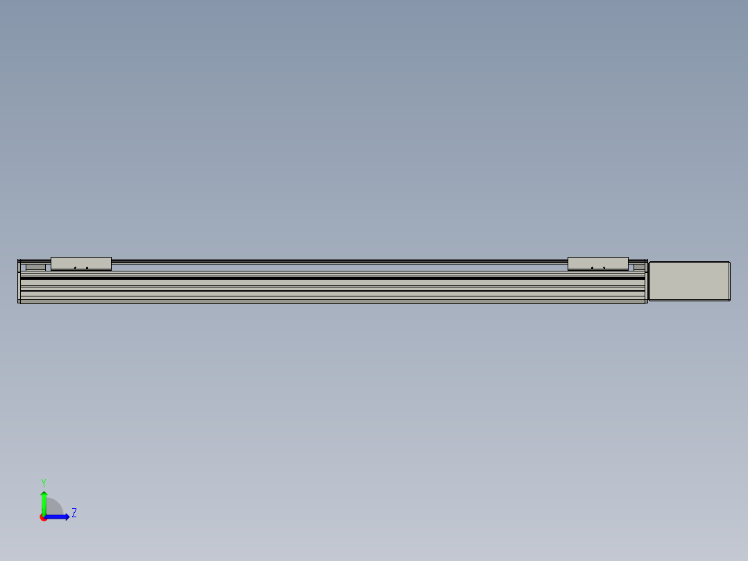 直线模组WG-LHB12-S900-BL设计图纸左视图
