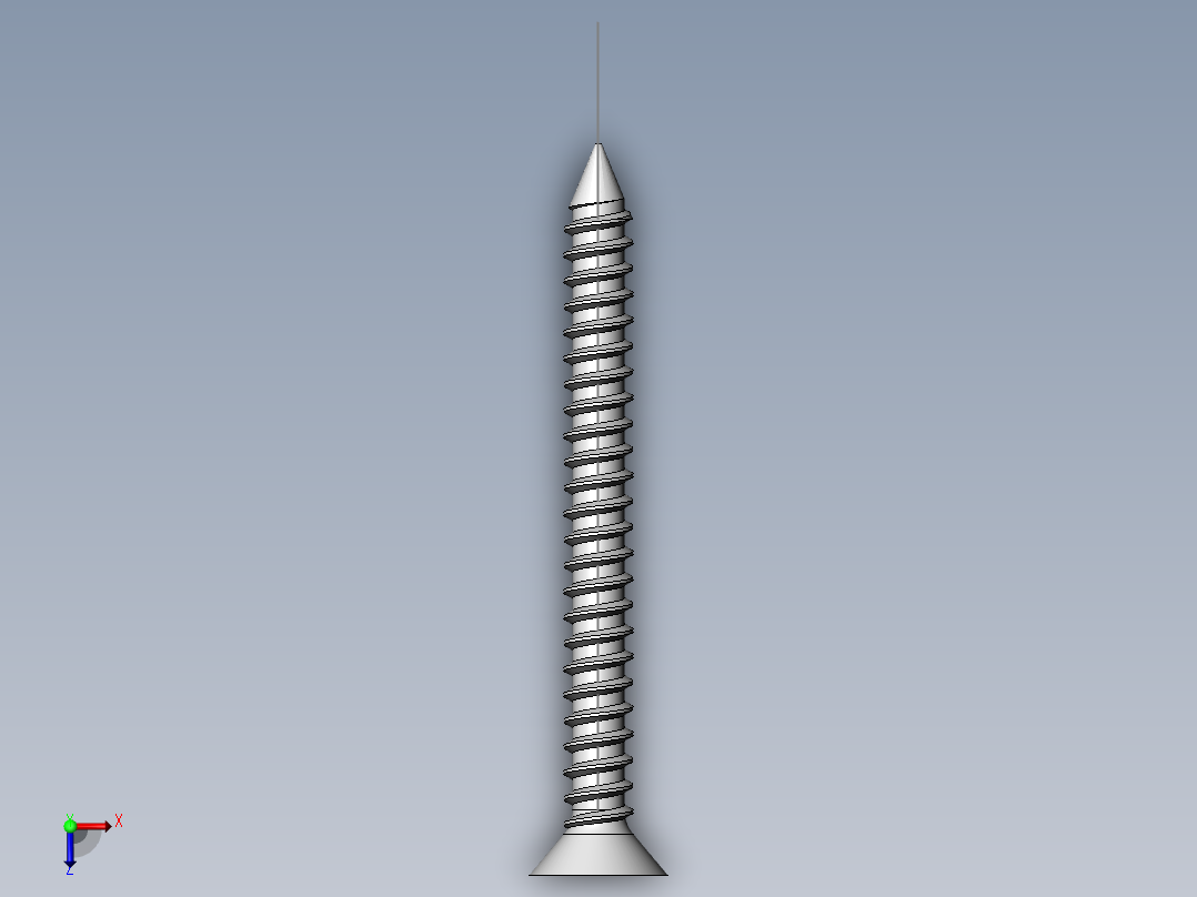 m3-13-to-40-沉头自攻螺丝-Screw M3 x 30 for Wood.SLDPRT俯视图