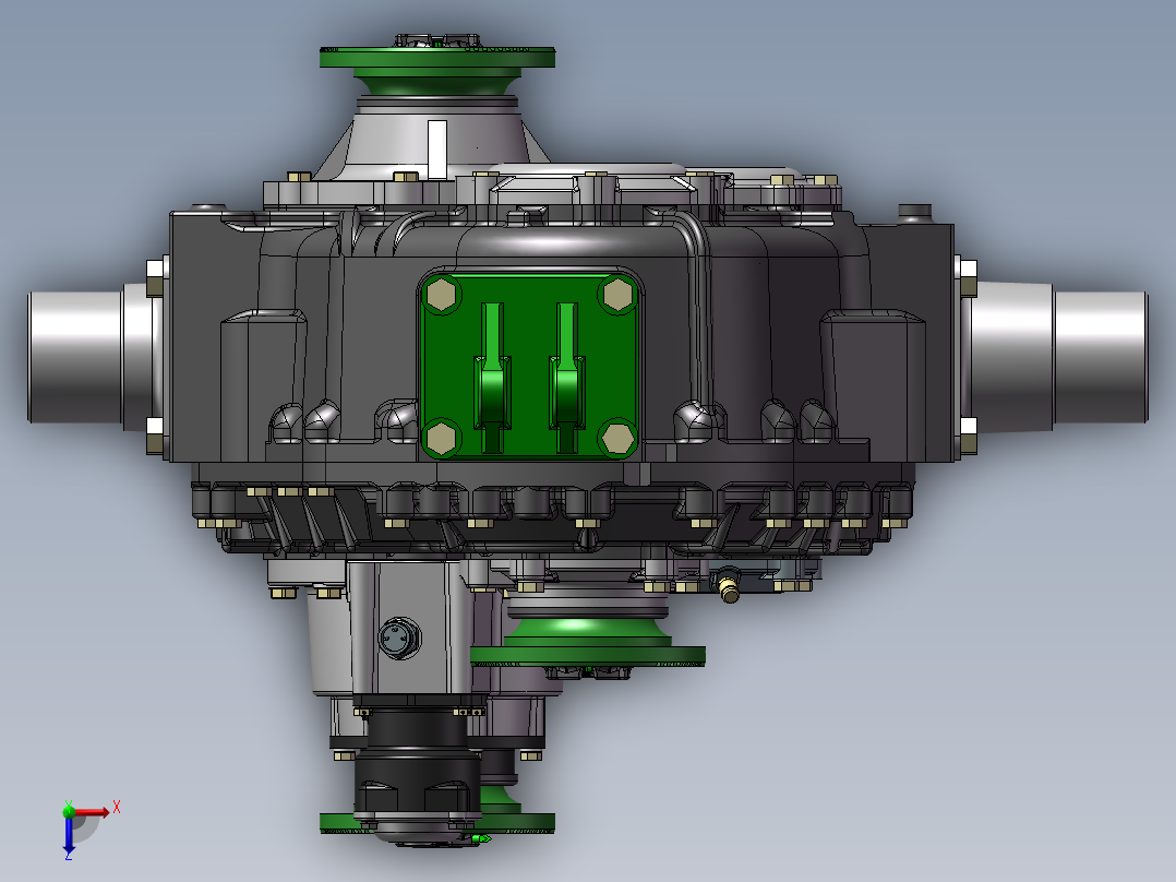 变速箱分动箱sw三维模型379484俯视图