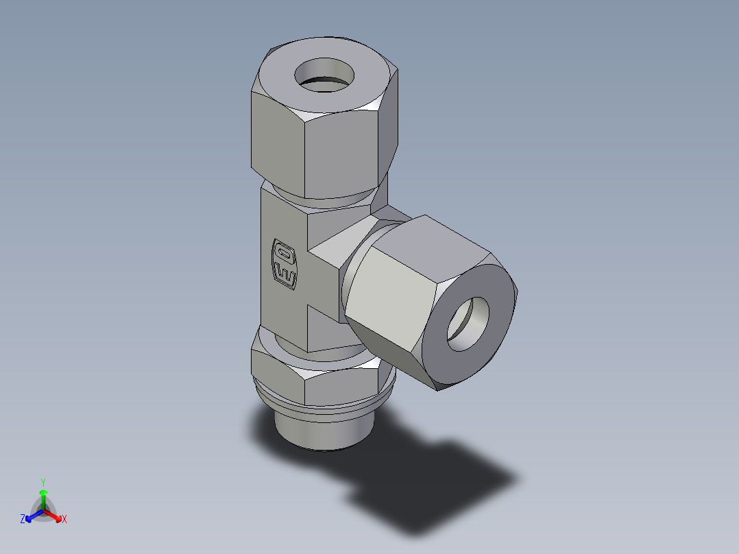 卡套式工业通用硬管接头EO_Adjustable_locknut_run_tee_LEE10SRCF