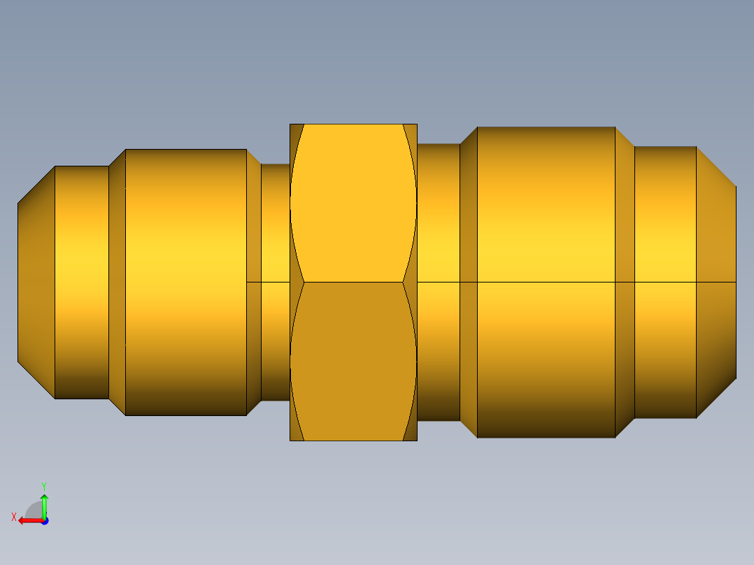 扩口式工业通用硬管接头Union Reducer 42F-10-8后视图