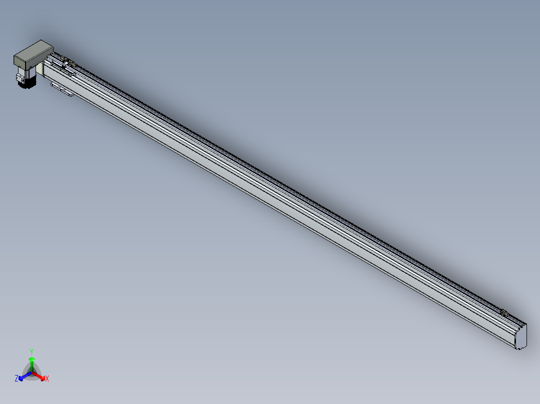 同步带滑台-半封闭B10H-L45-S2350-RU-P40-D3正等轴测图