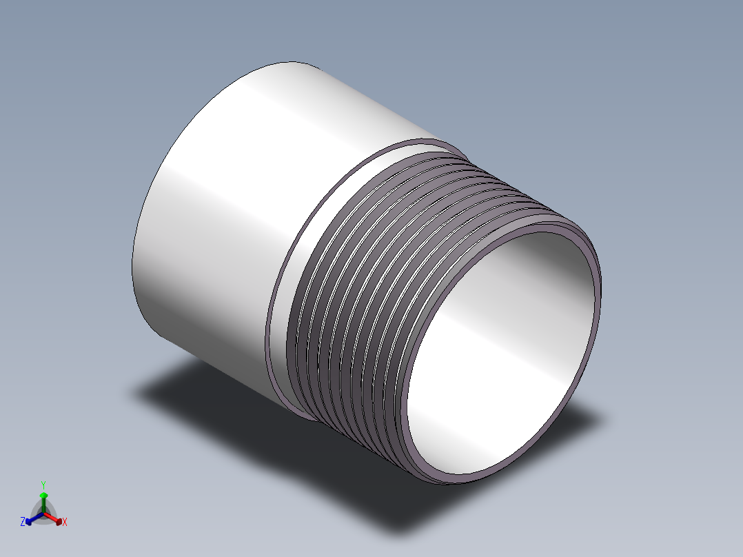 丝头-单外丝 DN32正等轴测图