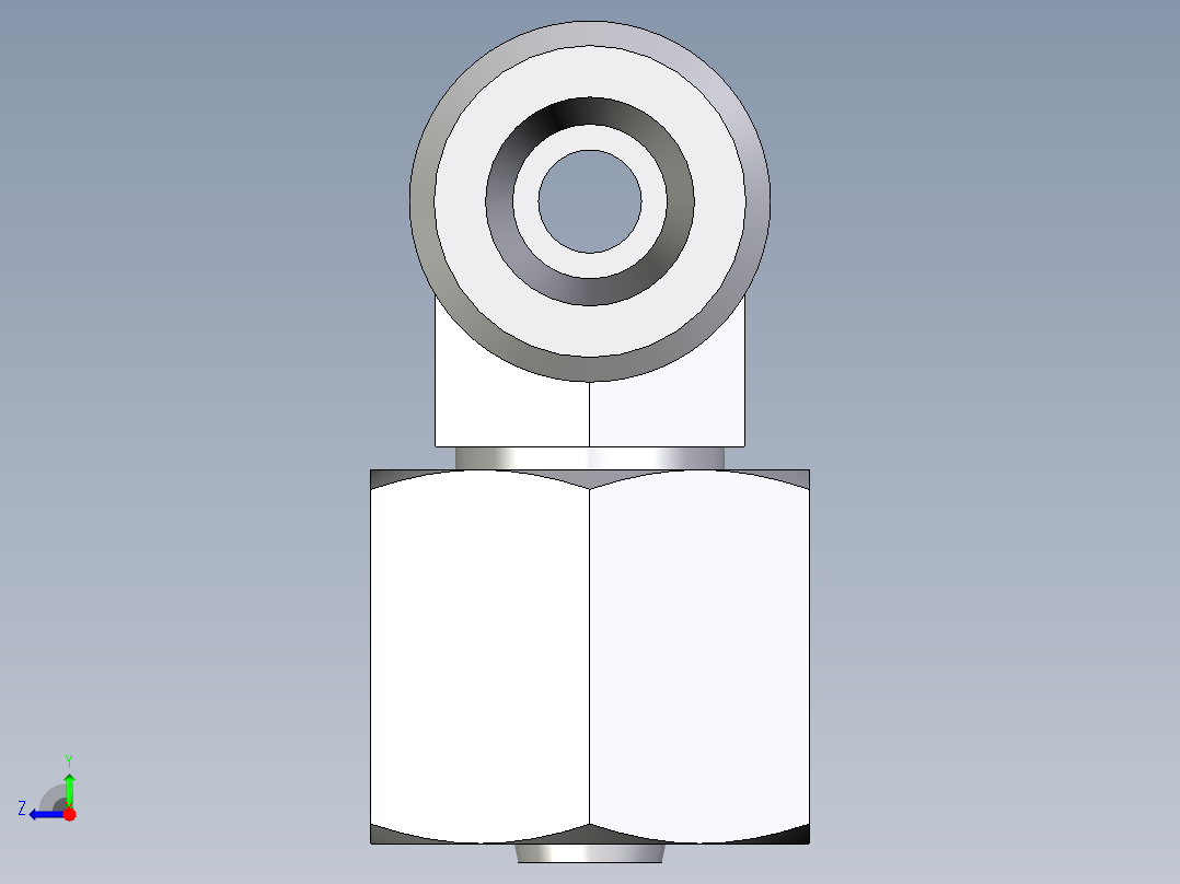 卡套式工业通用硬管接头EO_Swivel_nut_branch_tee_ET06SOMD71右视图