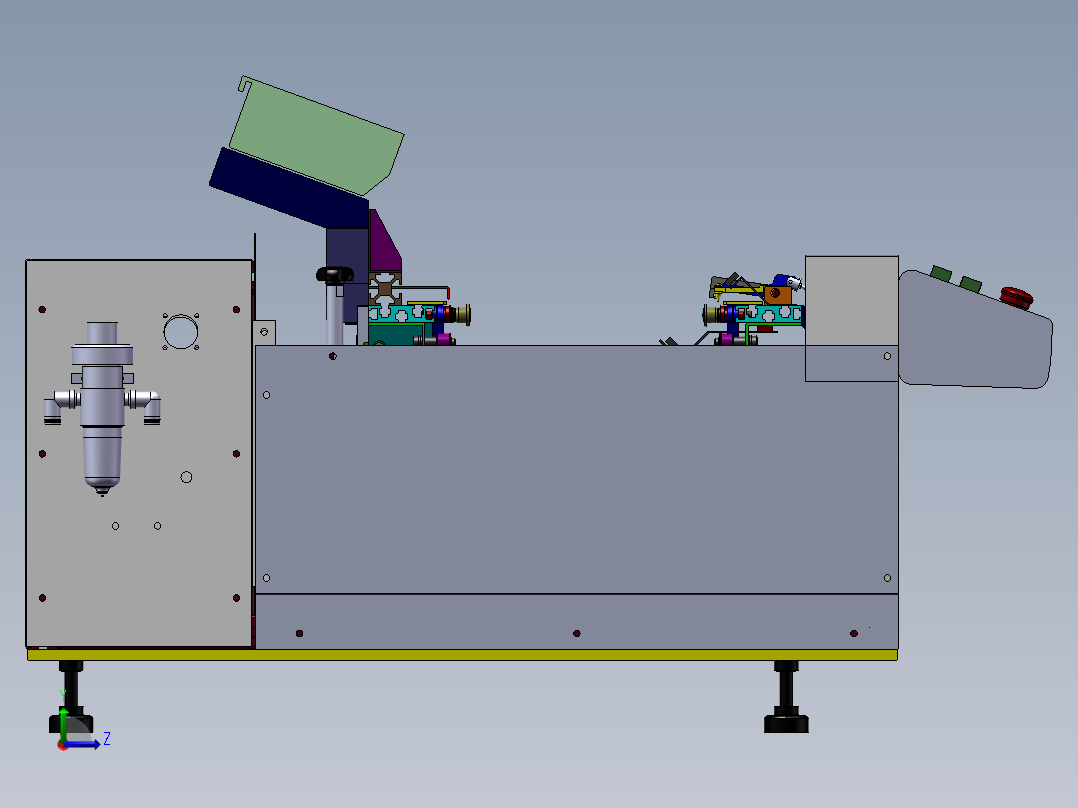 19卧式电子元件半自动插件机左视图