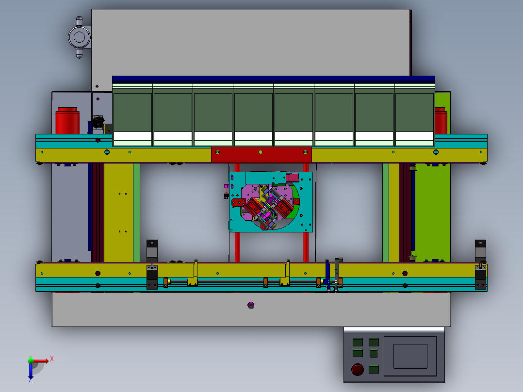 19卧式电子元件半自动插件机俯视图