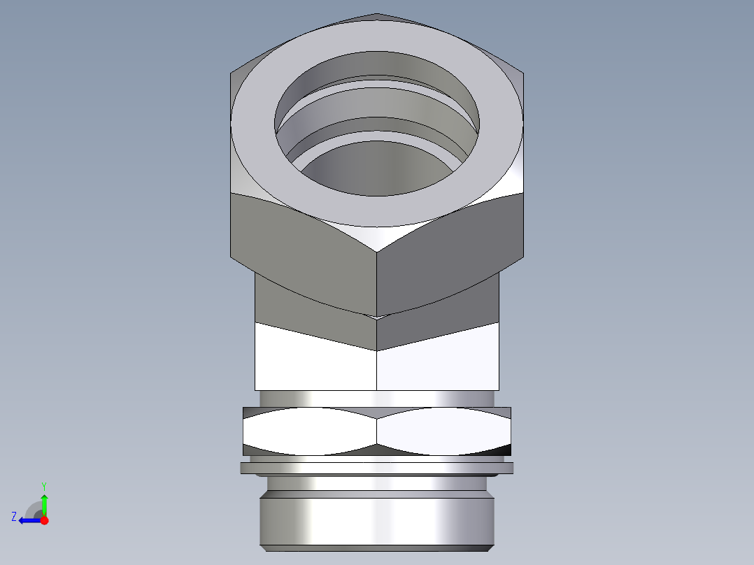 卡套式工业通用硬管接头EO_Adjustable_locknut_45_deg_elbow_VEE42LMCF右视图