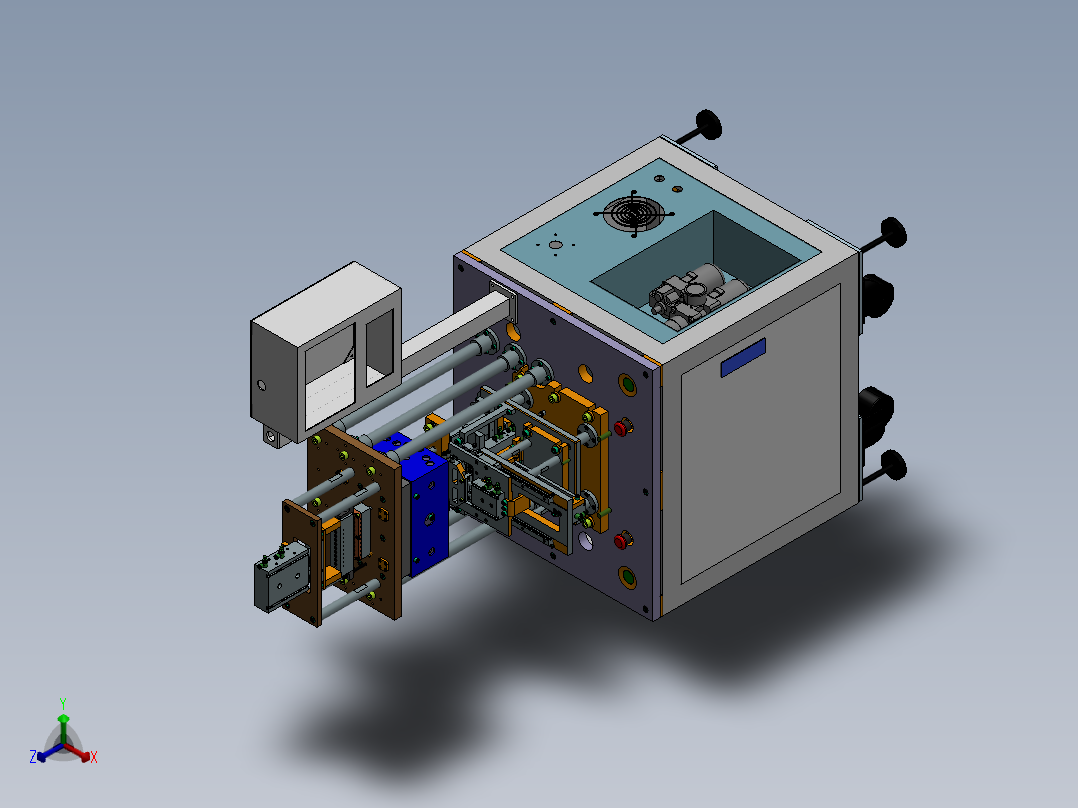 热熔机总装图正等轴测图