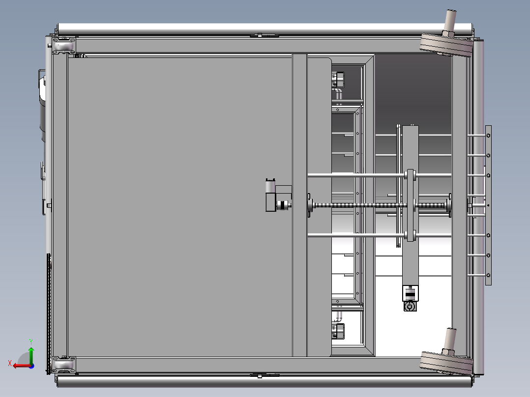 可升降货架大棚后视图