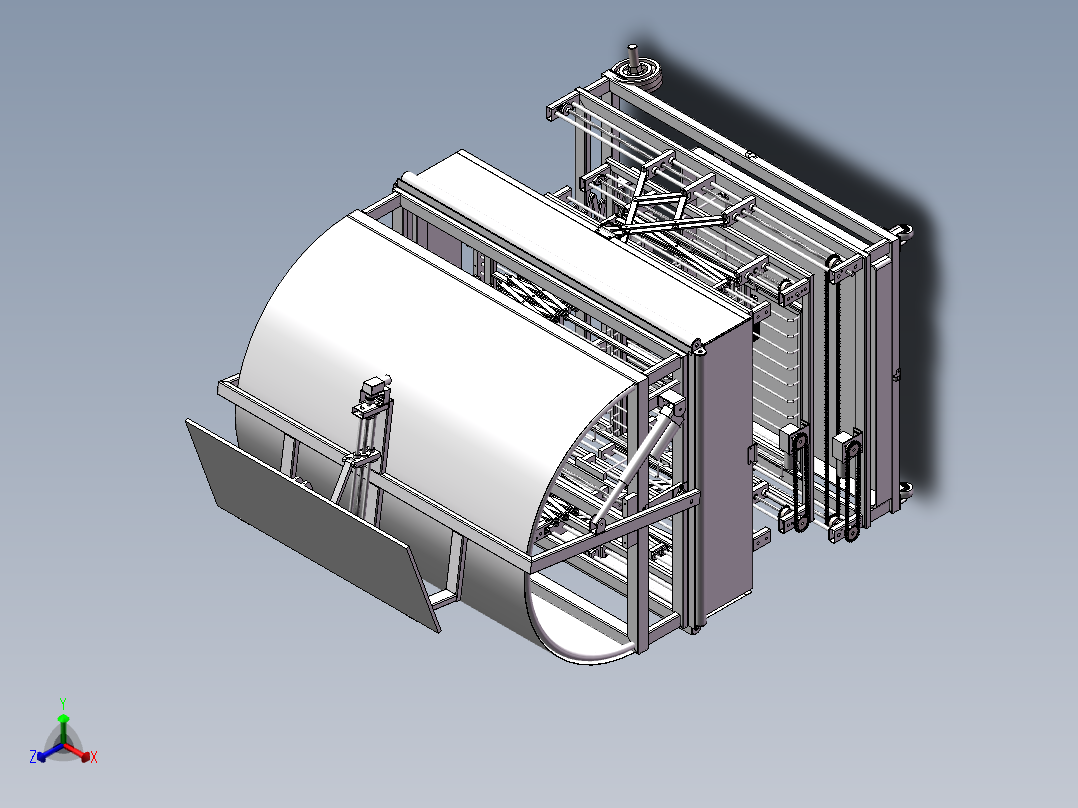 可升降货架大棚正等轴测图