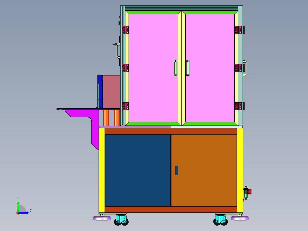桌面型旋转式机器人点胶机左视图