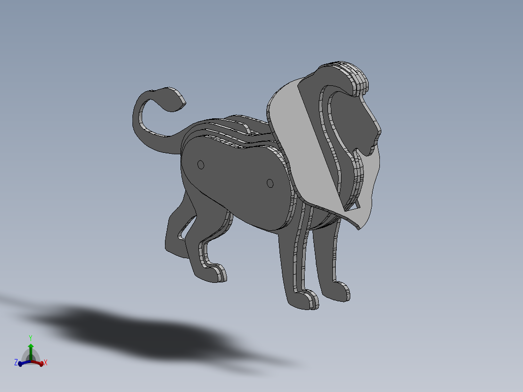 激光下料拼图狮子SOLIDWORKS 2014, STEP _ IGES