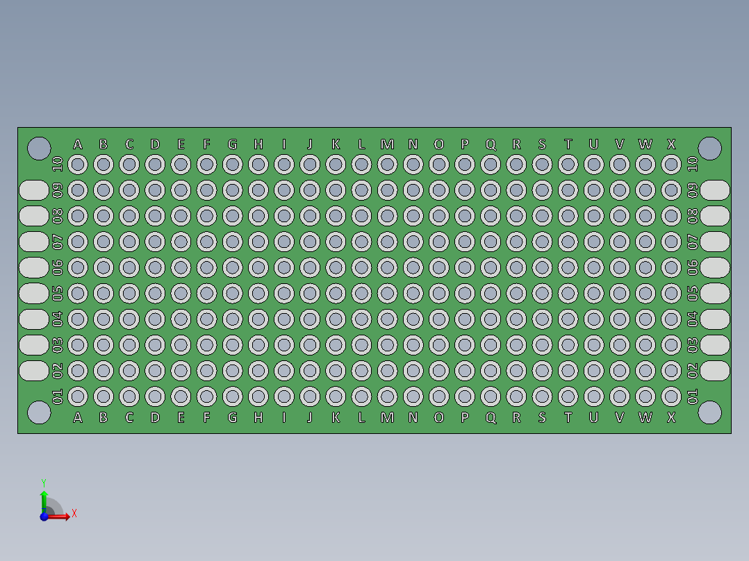 电容器 二极管 电阻器-30mm x 70mm Proto PCB前视图